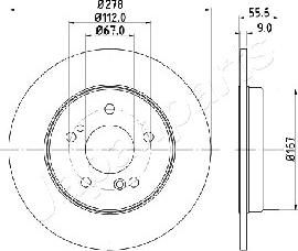 Japanparts DP-0505 - Bremžu diski www.autospares.lv