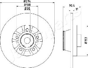 Japanparts DP-0511 - Bremžu diski www.autospares.lv