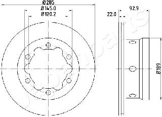 Japanparts DP-0528 - Bremžu diski www.autospares.lv