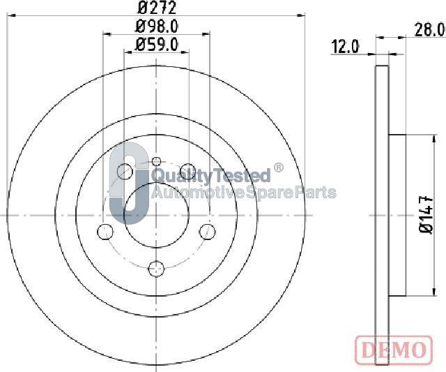 Japanparts DP0606JM - Bremžu diski www.autospares.lv