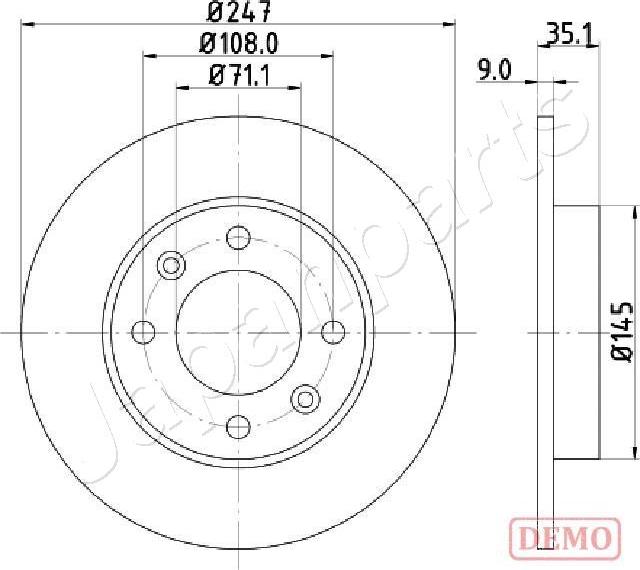 Japanparts DP-0602C - Brake Disc www.autospares.lv