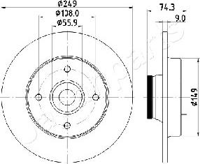 Japanparts DP-0607 - Brake Disc www.autospares.lv