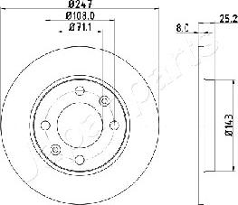 Japanparts DP-0615 - Тормозной диск www.autospares.lv