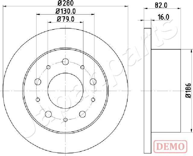 Japanparts DP-0611C - Brake Disc www.autospares.lv