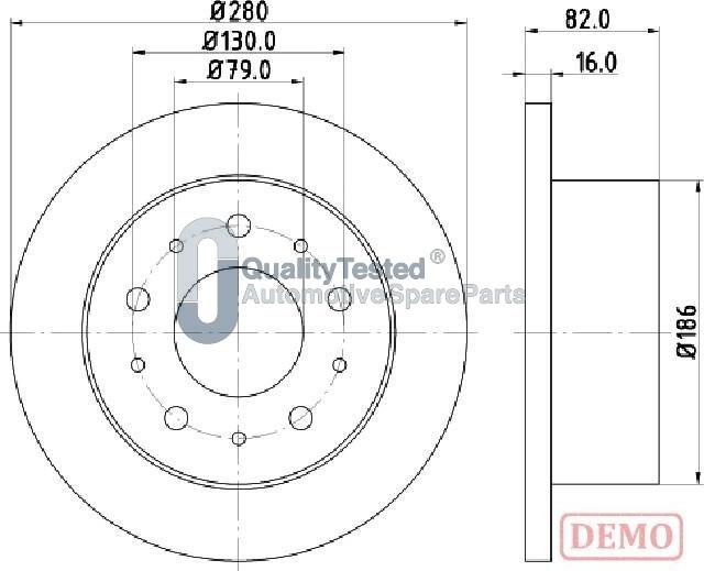 Japanparts DP0611JM - Bremžu diski www.autospares.lv