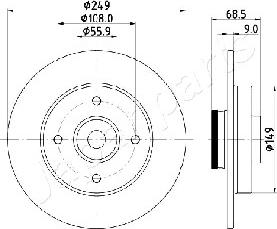 Japanparts DP-0618 - Bremžu diski autospares.lv