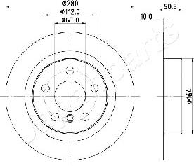 Japanparts DP-0105 - Bremžu diski www.autospares.lv