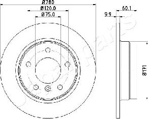 Japanparts DP-0107 - Bremžu diski www.autospares.lv