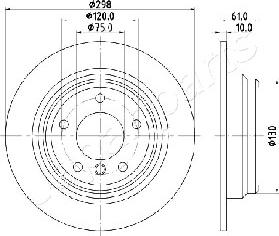 Japanparts DP-0119 - Bremžu diski autospares.lv