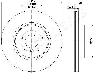 Japanparts DP-0130 - Bremžu diski www.autospares.lv