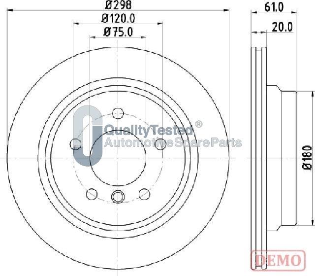 Japanparts DP0122JM - Bremžu diski www.autospares.lv