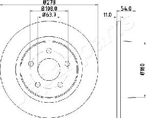 Japanparts DP-0311 - Bremžu diski autospares.lv