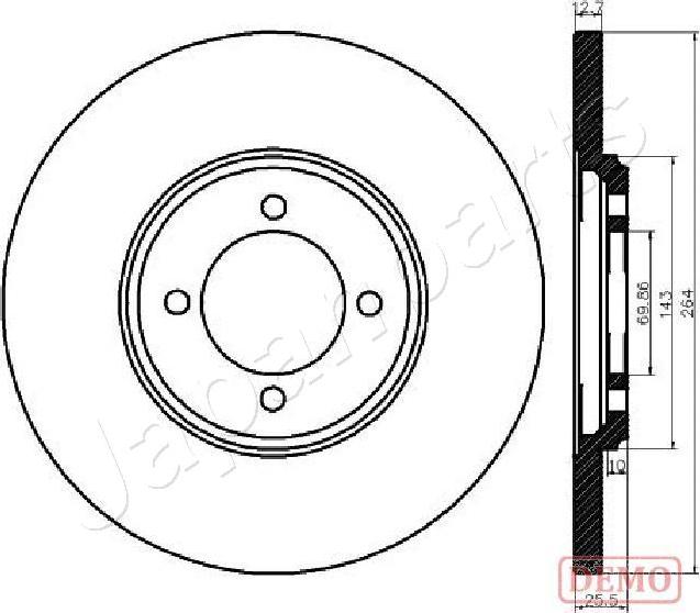 Japanparts DP-0318C - Bremžu diski www.autospares.lv