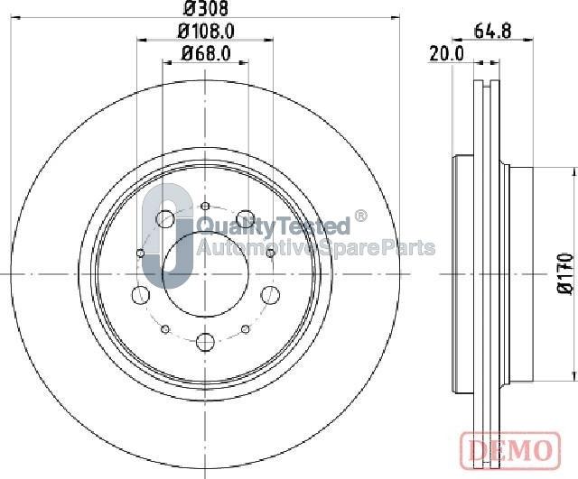 Japanparts DP0326JM - Bremžu diski www.autospares.lv