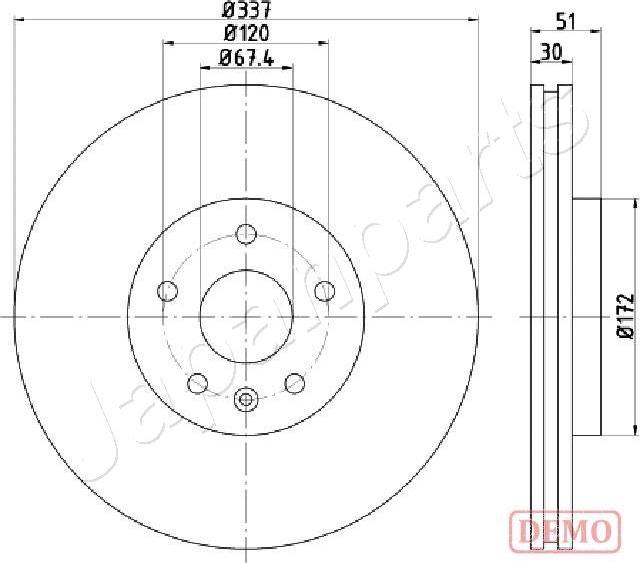 Japanparts DP-0323C - Bremžu diski www.autospares.lv