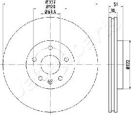 Japanparts DP-0323 - Bremžu diski www.autospares.lv