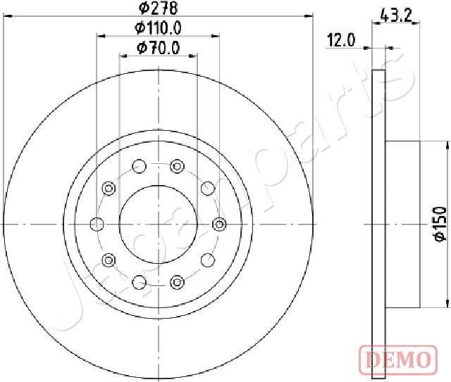 Japanparts DP-0204C - Bremžu diski www.autospares.lv