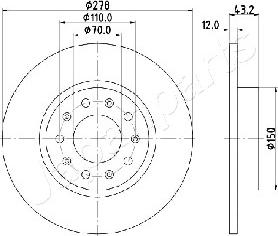 Japanparts DP-0204 - Bremžu diski www.autospares.lv