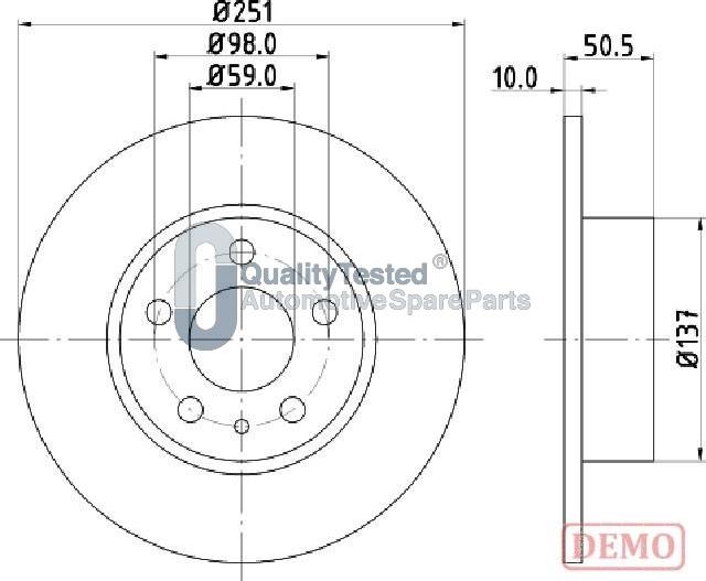 Japanparts DP0202JM - Bremžu diski www.autospares.lv