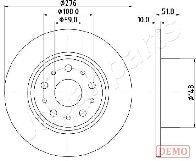 Japanparts DP-0207C - Bremžu diski autospares.lv