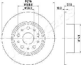 Japanparts DP-0207 - Bremžu diski autospares.lv