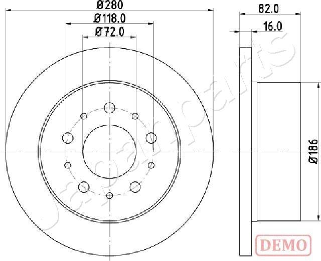 Japanparts DP-0216C - Bremžu diski autospares.lv