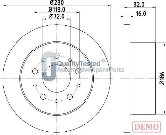 Japanparts DP0216JM - Bremžu diski www.autospares.lv