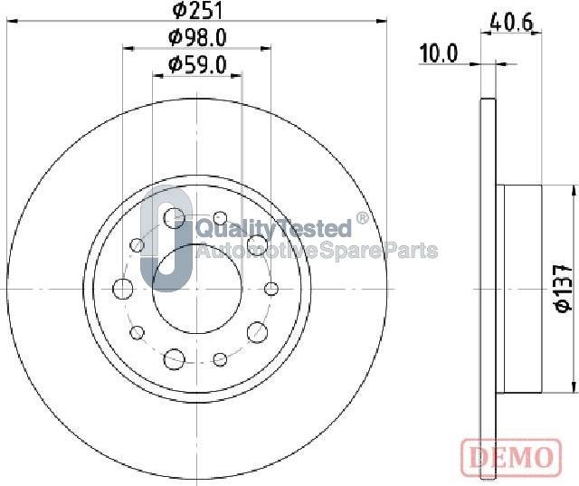 Japanparts DP0211JM - Bremžu diski www.autospares.lv