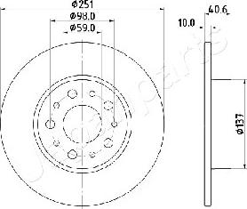 Japanparts DP-0211 - Bremžu diski www.autospares.lv