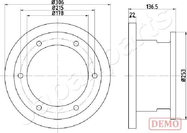 Japanparts DP-0224C - Bremžu diski www.autospares.lv