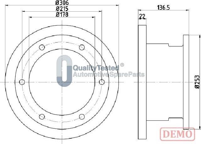 Japanparts DP0224JM - Bremžu diski www.autospares.lv