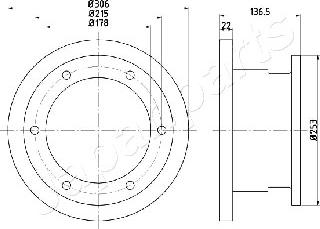 Japanparts DP-0224 - Bremžu diski www.autospares.lv