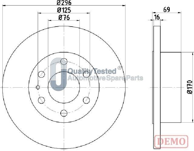 Japanparts DP0225JM - Bremžu diski www.autospares.lv