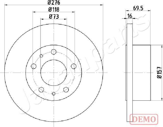 Japanparts DP-0223C - Bremžu diski www.autospares.lv