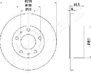 Japanparts DP-0223 - Bremžu diski www.autospares.lv