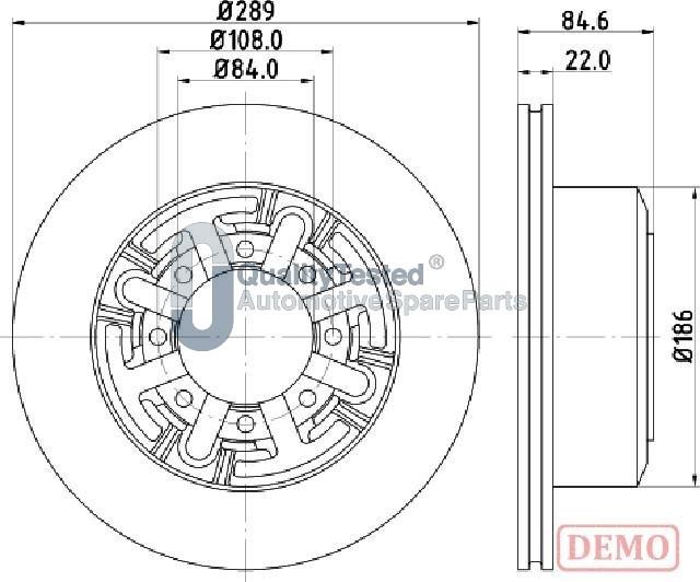 Japanparts DP0222JM - Bremžu diski www.autospares.lv