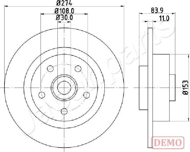 Japanparts DP-0704C - Bremžu diski www.autospares.lv