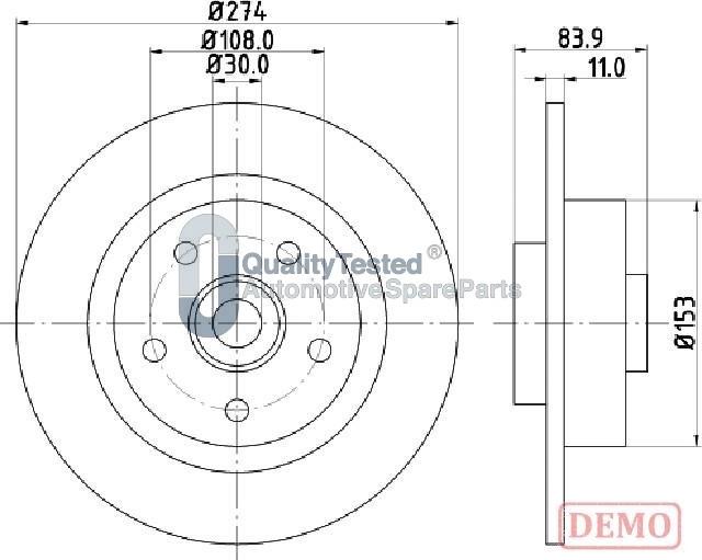 Japanparts DP0704JM - Bremžu diski www.autospares.lv