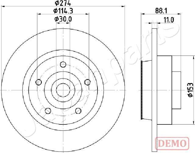 Japanparts DP-0705C - Bremžu diski www.autospares.lv