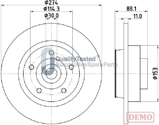 Japanparts DP0705JM - Bremžu diski www.autospares.lv