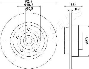 Japanparts DP-0705 - Bremžu diski www.autospares.lv