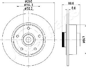 Japanparts DP-0713 - Bremžu diski www.autospares.lv