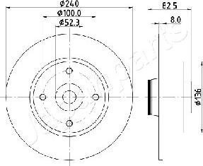 Japanparts DP-0712 - Bremžu diski www.autospares.lv