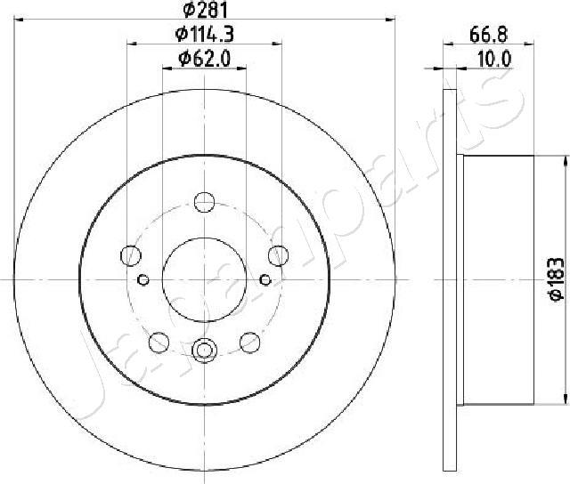 Japanparts DP-256C - Bremžu diski autospares.lv