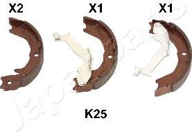 Japanparts GF-K25AF - Brake Shoe Set, parking brake www.autospares.lv