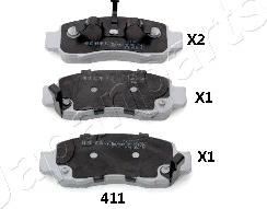 Japanparts PA-411AF - Bremžu uzliku kompl., Disku bremzes autospares.lv