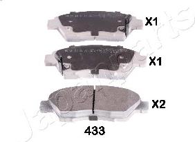 Japanparts PA-433AF - Brake Pad Set, disc brake www.autospares.lv