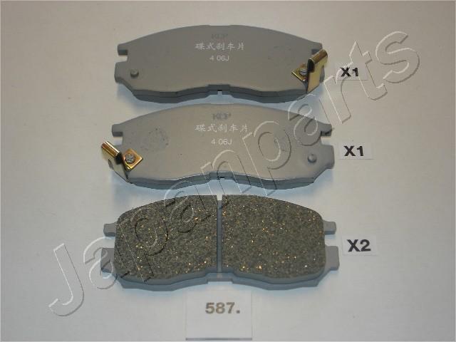 Japanparts PA-587AF - Тормозные колодки, дисковые, комплект www.autospares.lv