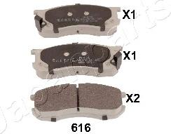 Japanparts PA-616AF - Тормозные колодки, дисковые, комплект www.autospares.lv