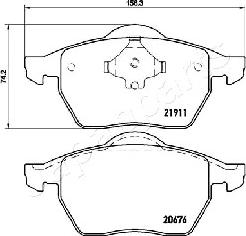 Japanparts PA-0941AF - Brake Pad Set, disc brake www.autospares.lv